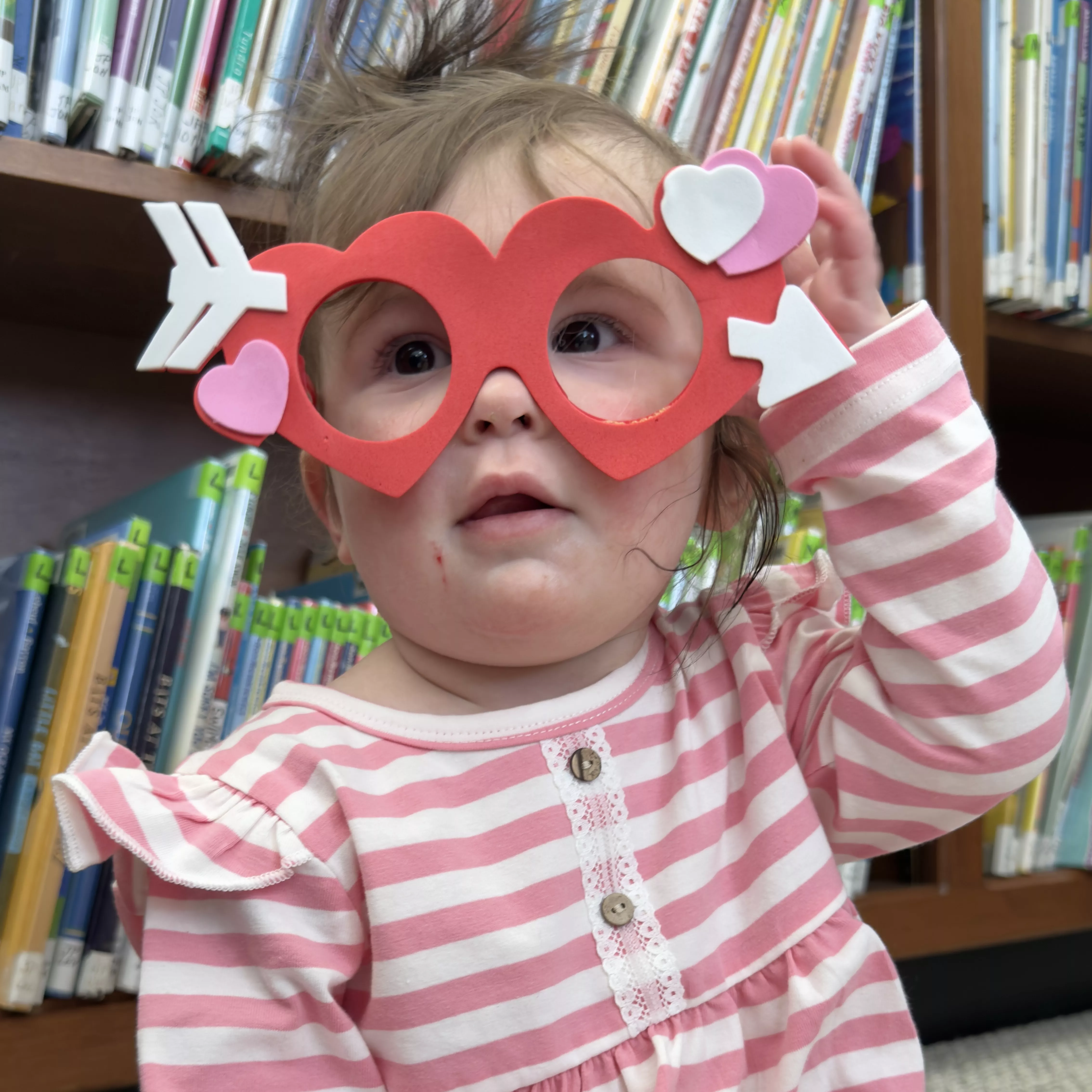 girl with heart glasses