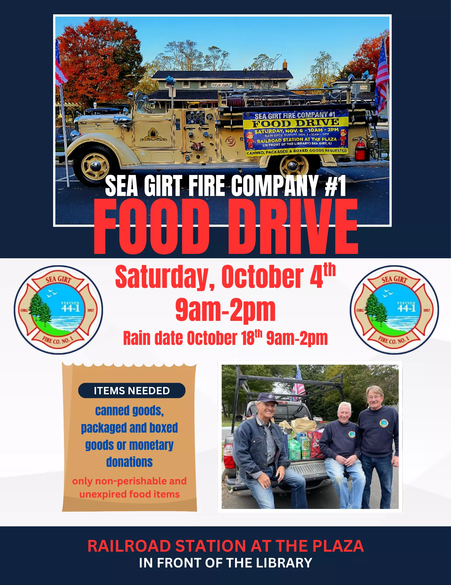 SGFD Food Drive on Oct. 4