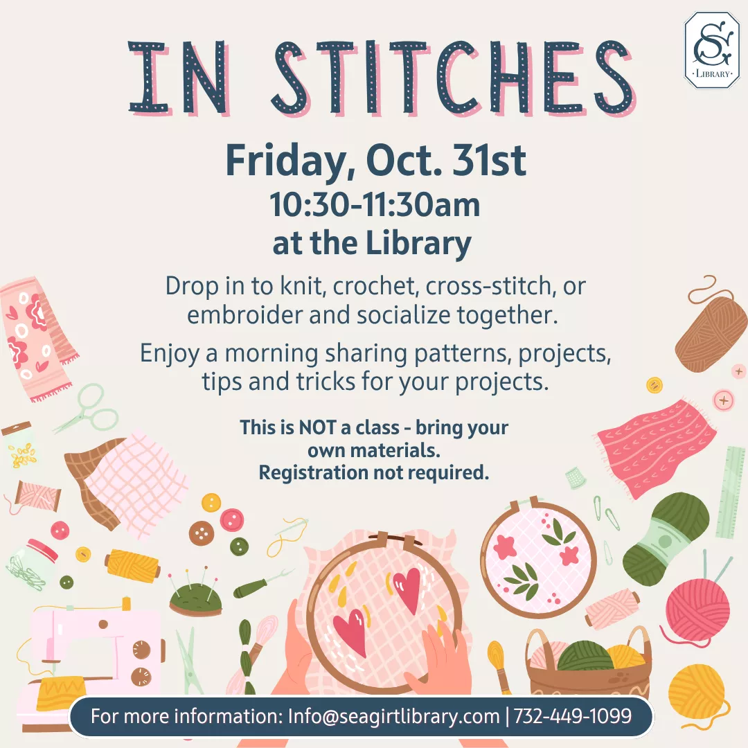 In Stitches on Oct. 31 @ 10:30-11:30