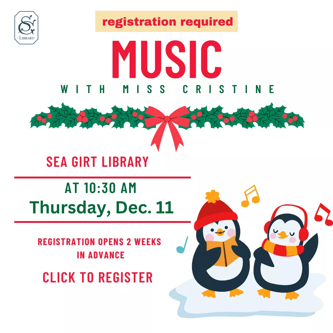 December 11 Music with Ms. Cristine at 10:30 AM