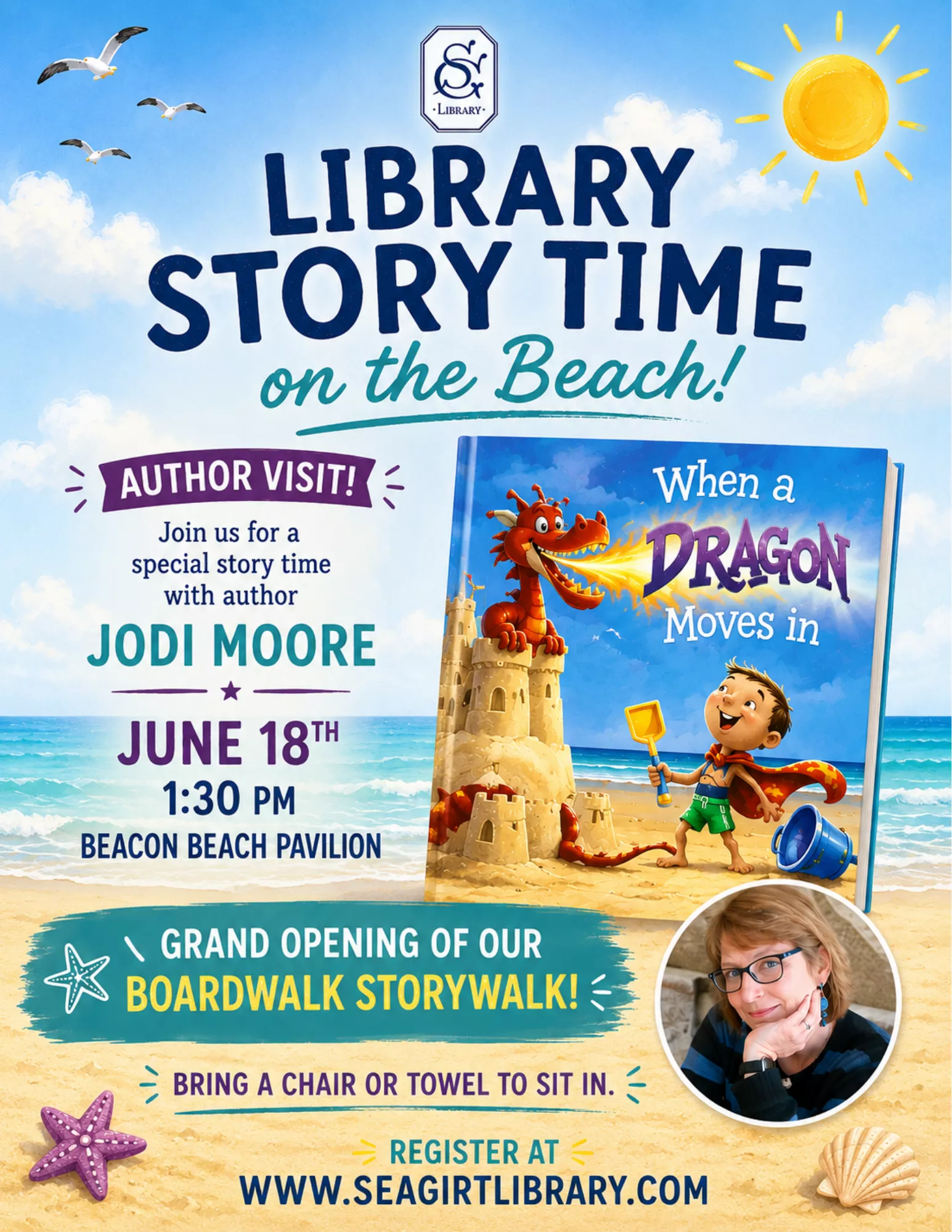 Author Visit with Jodi Moore @ Beacon Beach Pavilion on June 18 @ 1:30 PM