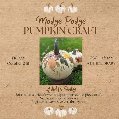 Modge Podge Pumpkin Craft for Adults